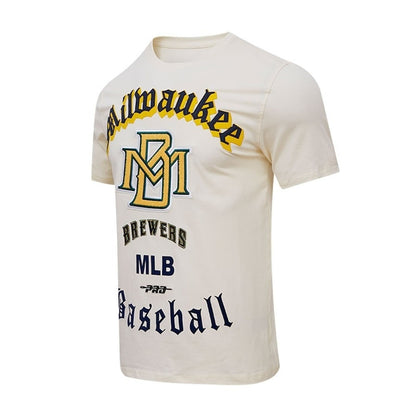 Milwaukee Brewers Pro Basketball T-Shirt - Cream