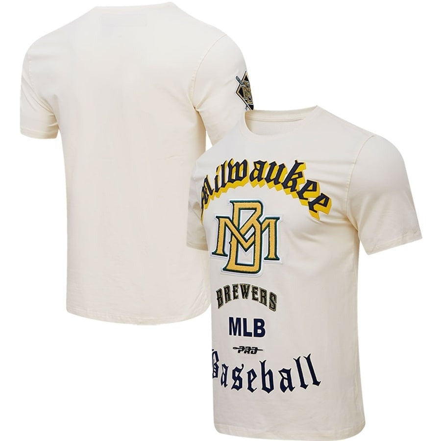 Milwaukee Brewers Pro Basketball T-Shirt - Cream