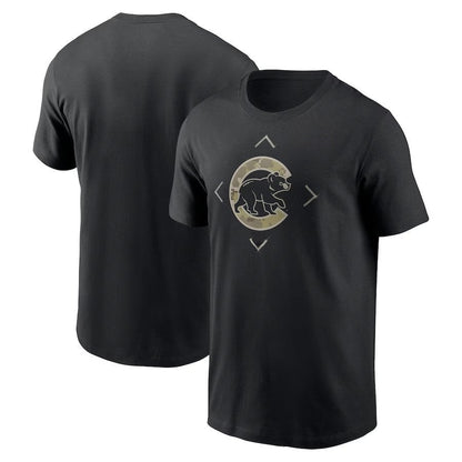 Chicago Cubs Camo Logo T-Shirt - Black