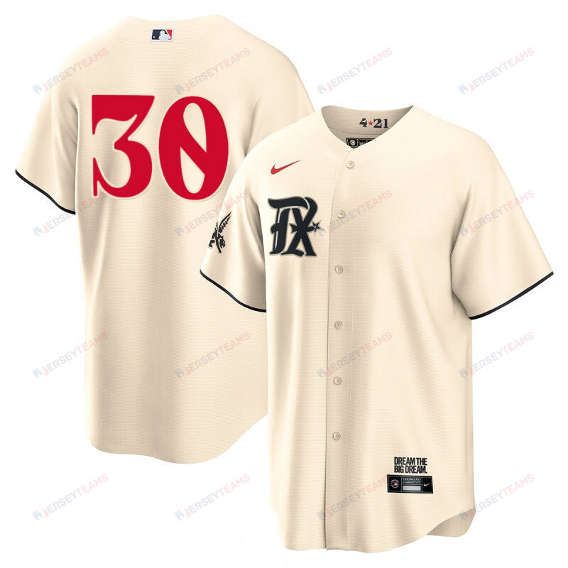 Nathaniel Lowe 30 Texas Rangers 2023 City Connect Game Jersey - Cream