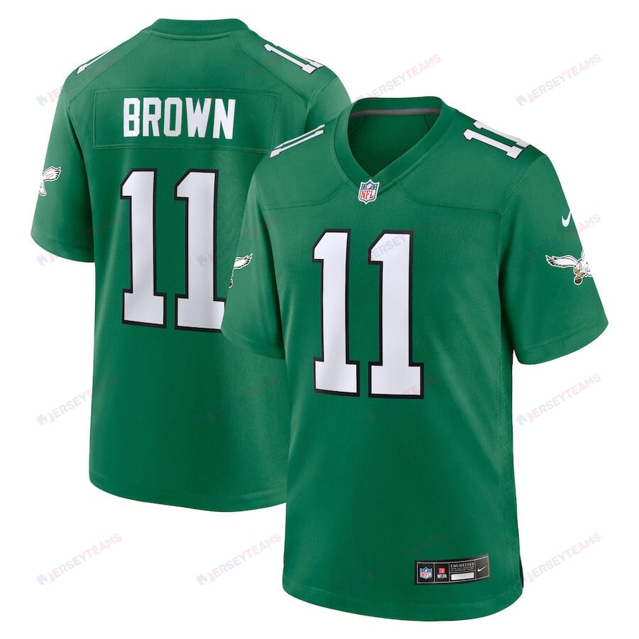 A.J. Brown 11 Philadelphia Eagles Alternate Game YOUTH Jersey - Kelly Green
