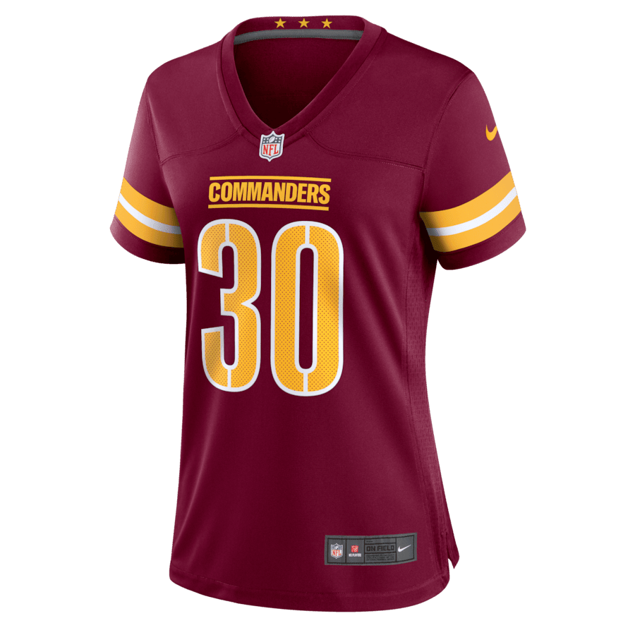 Joshua Kalu 30 Washington Commanders Women's Game Jersey - Burgundy