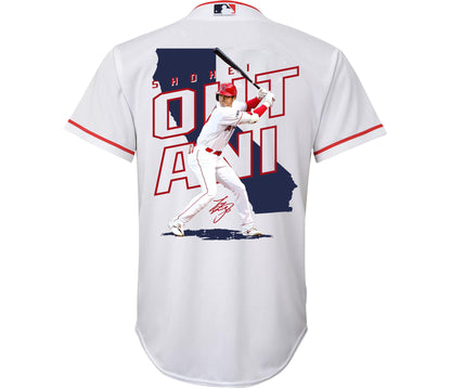Shohei Ohtani 17 Los Angeles Angels Signed Map 2023 Home Player YOUTH Jersey - White