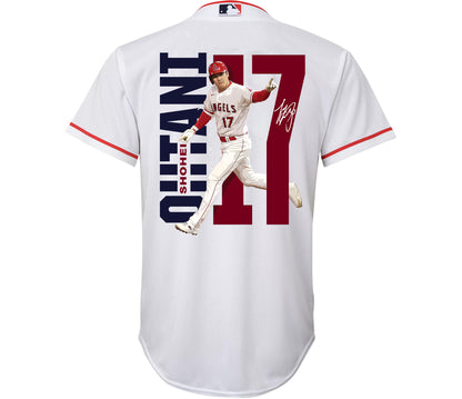 Shohei Ohtani 17 Los Angeles Angels Signed Run 2023 Home Player YOUTH Jersey - White