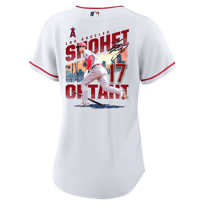 Shohei Ohtani 17 Los Angeles Angels Signed City 2023 Home Player Women Jersey - White