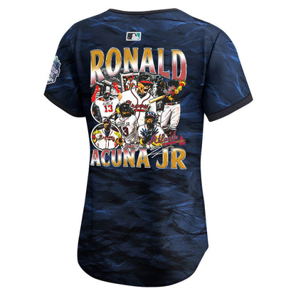 Ronald Acuña Jr. 13 Atlanta Braves Signed Posture 2023 All-Star Game Limited Player Women Jersey - Royal