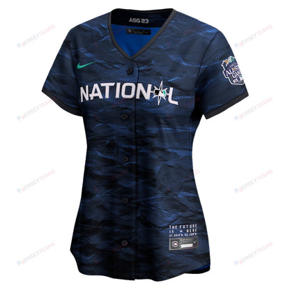 Mookie Betts 50 Los Angeles Dodgers Posture 2023 All-Star Game Limited Player Women Jersey - Royal