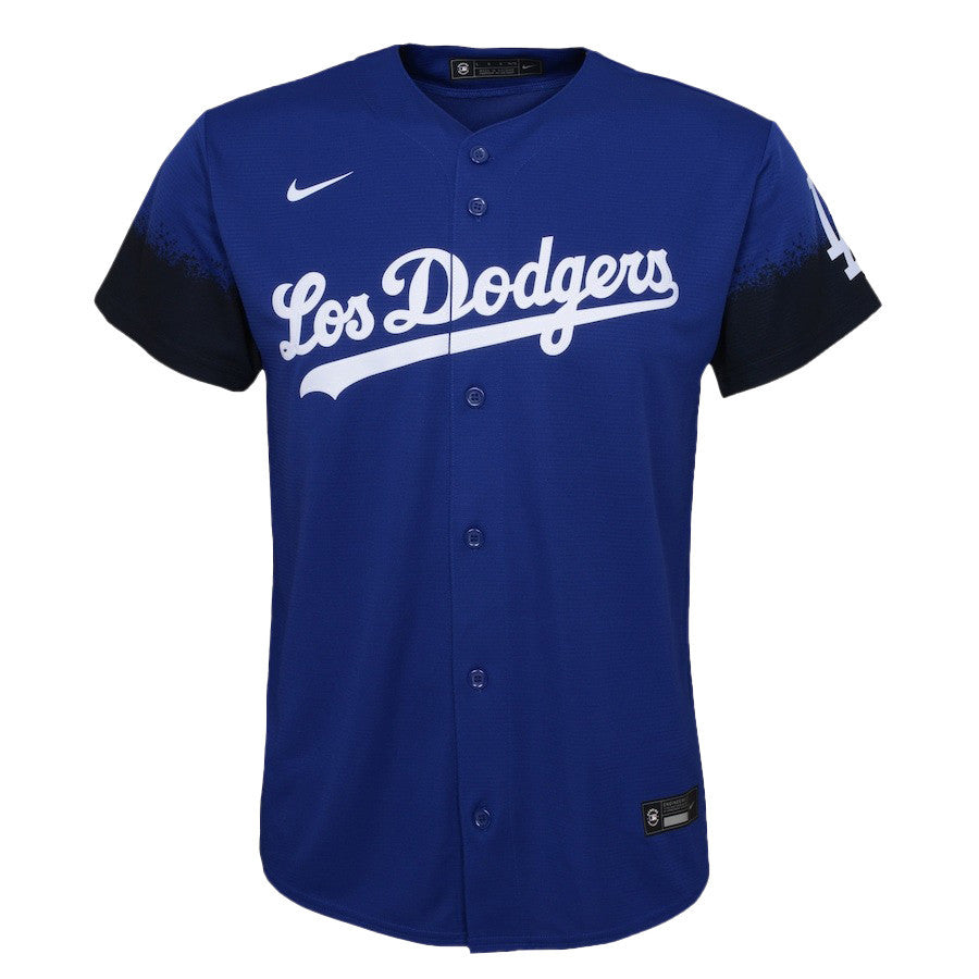 Mookie Betts 50 Los Angeles Dodgers Posture 2023 City Connect Player YOUTH Jersey - Royal