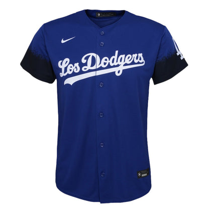 Mookie Betts 50 Los Angeles Dodgers Posture 2023 City Connect Player YOUTH Jersey - Royal