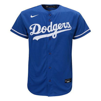 Mookie Betts 50 Los Angeles Dodgers Signed Cartoon 2023 Alternate Player YOUTH Jersey - Royal