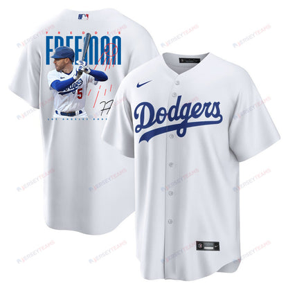 Freddie Freeman 5 Los Angeles Dodgers Signed Logo 2023 Home Player Men Jersey - White