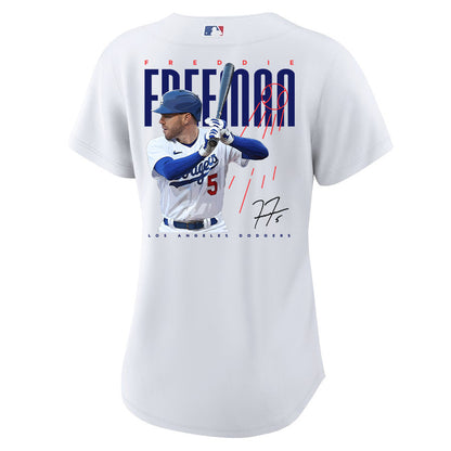 Freddie Freeman 5 Los Angeles Dodgers Signed Logo 2023 Home Player Women Jersey - White