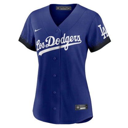 Freddie Freeman 5 Los Angeles Dodgers Signed Logo 2023 City Connect Player Women Jersey - Royal