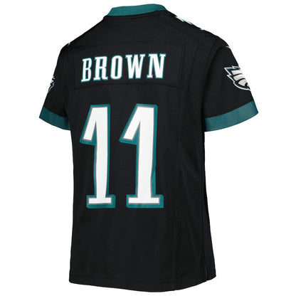 A.J. Brown 11 Philadelphia Eagles Game Youth Jersey - Black