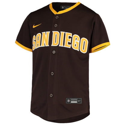 Juan Soto 22 San Diego Padres Signed Posture 2023 Road Player YOUTH Jersey - Brown