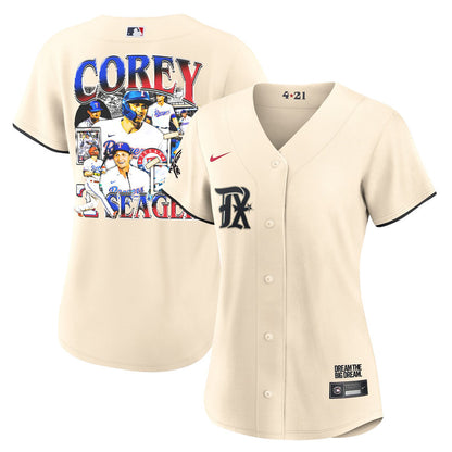 Corey Seager 5 Texas Rangers Journey 2023 City Connect Player Women Jersey - Cream