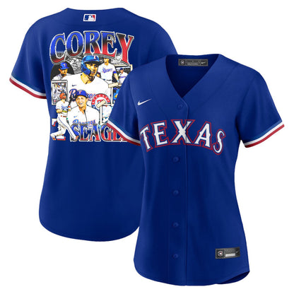 Corey Seager 5 Texas Rangers Journey 2023 Alternate Player Women Jersey - Royal