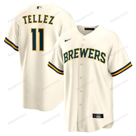 Rowdy Tellez 11 Milwaukee Brewers Men Jersey - White