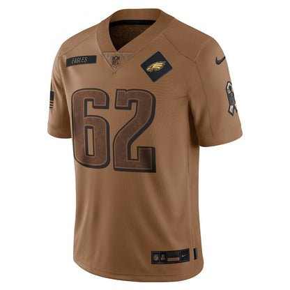 Jason Kelce 62 Philadelphia Eagles 2023 Salute To Service Limited Jersey - Brown