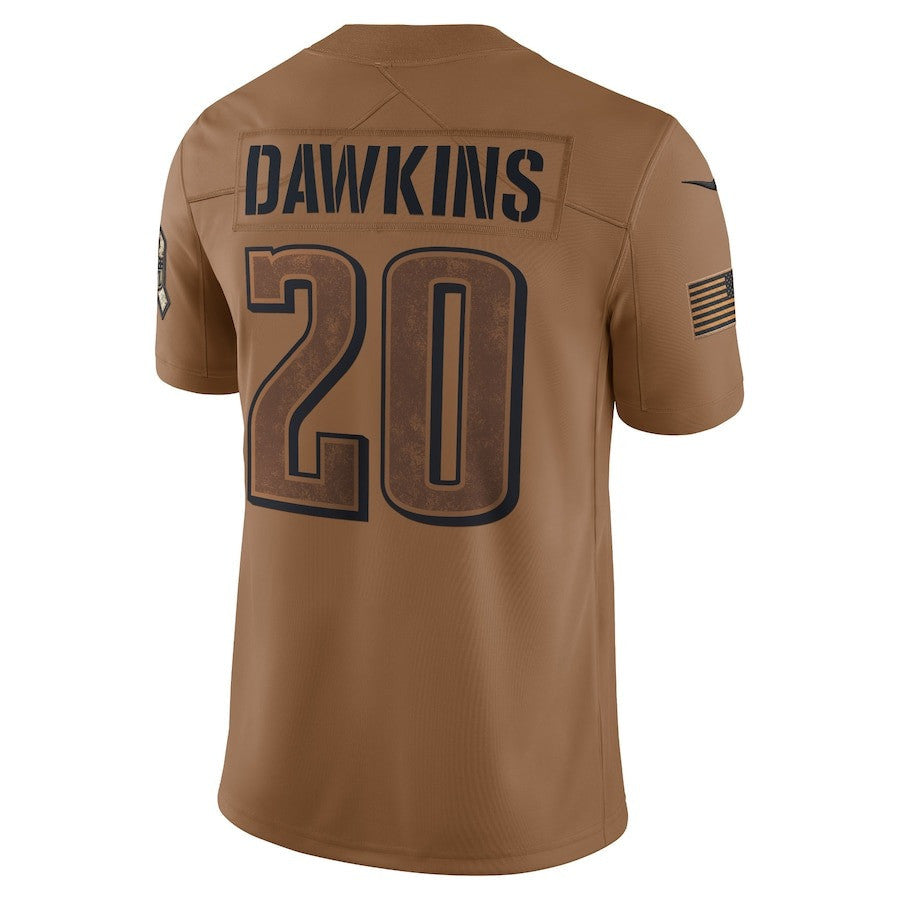 Brian Dawkins 20 Philadelphia Eagles 2023 Salute To Service Limited Jersey - Brown