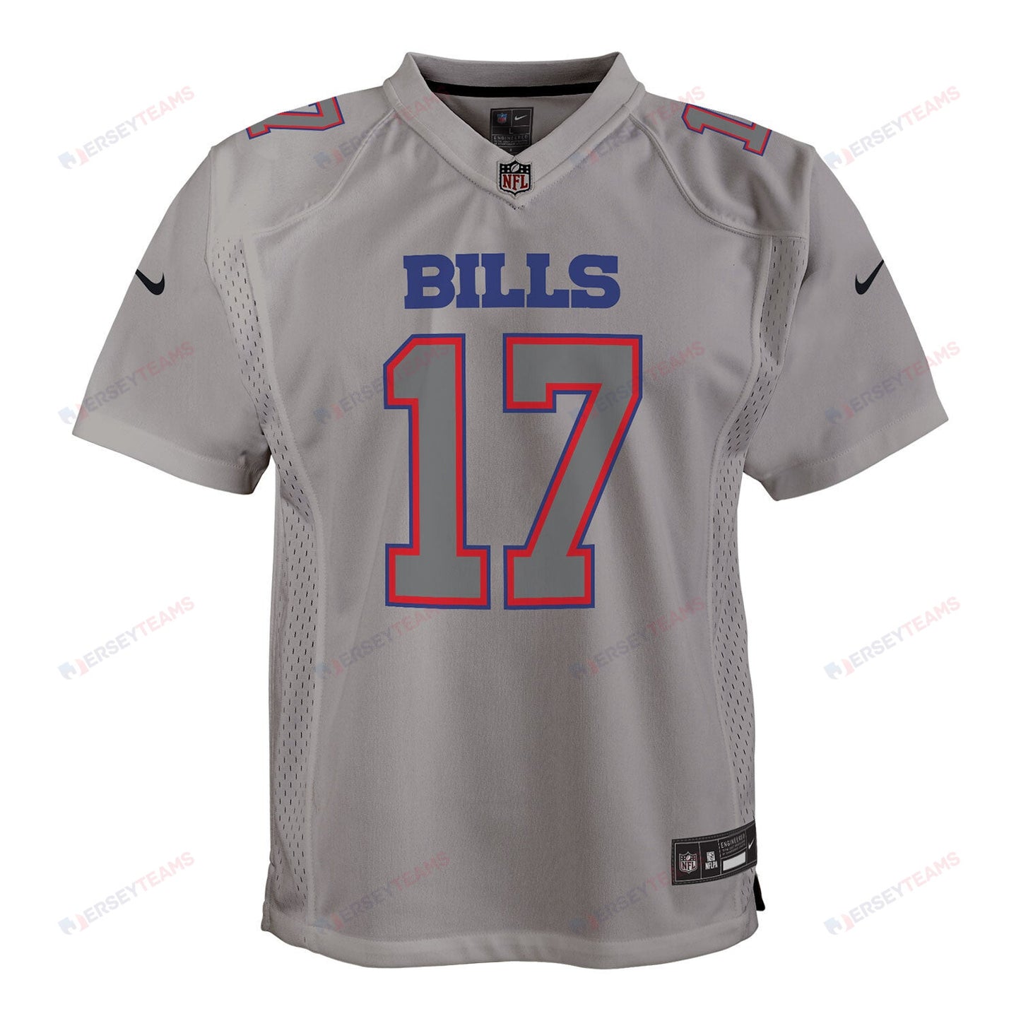 Josh Allen 17 Buffalo Bills YOUTH Atmosphere Fashion Game Jersey - Gray