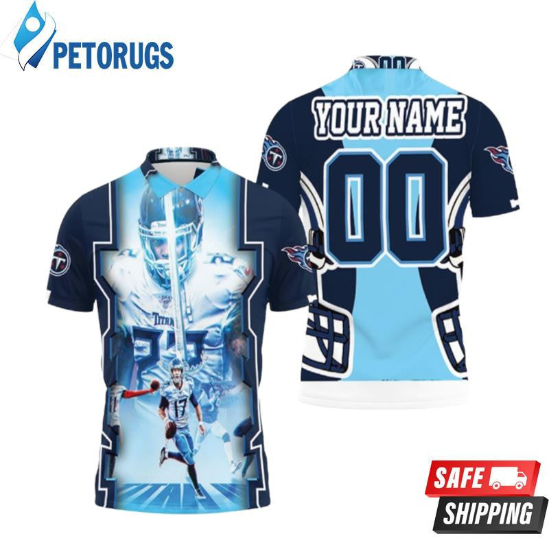 Ryan Tannehill 17 Tennessee Titans Afc South Champions Super Bowl 2021 Custom Name & Number Printed Polo Shirt