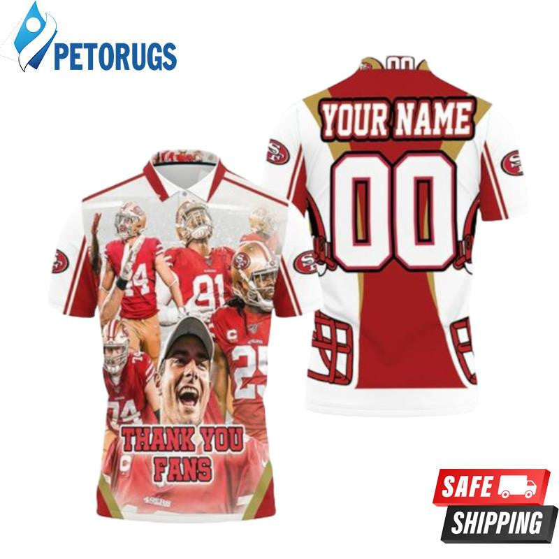 San Francisco 49ers Nfc West Division Super Bowl 2021 Custom Name & Number Printed Polo Shirt