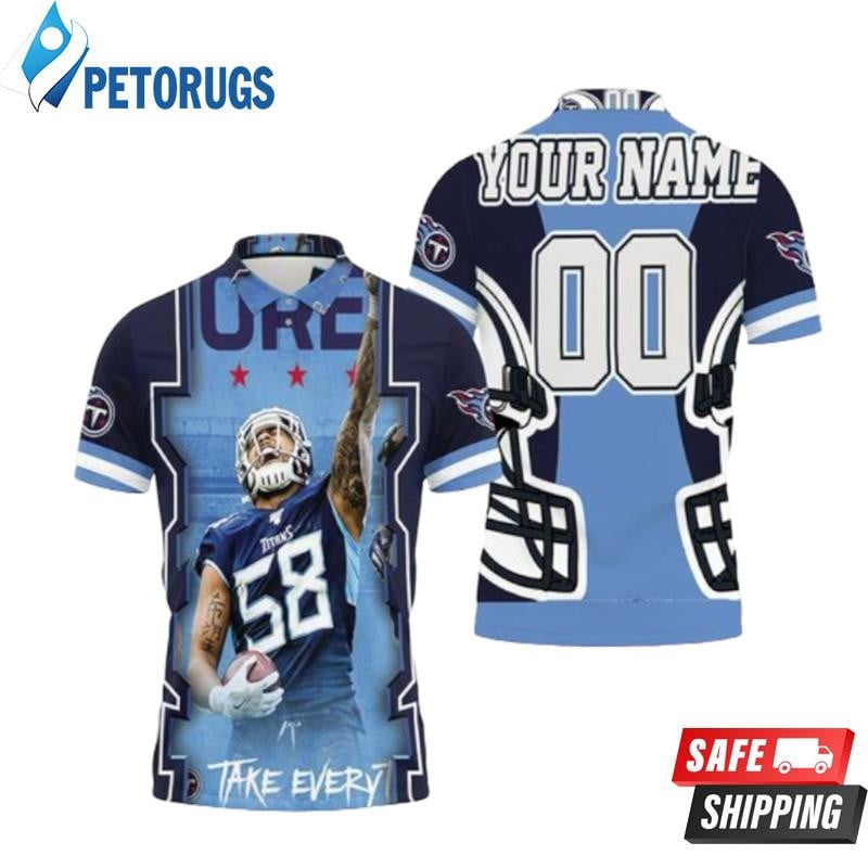 Harold Antonio Laudry 58 Tennessee Titans Afc South Champions Super Bowl 2021 Custom Name & Number Printed Polo Shirt