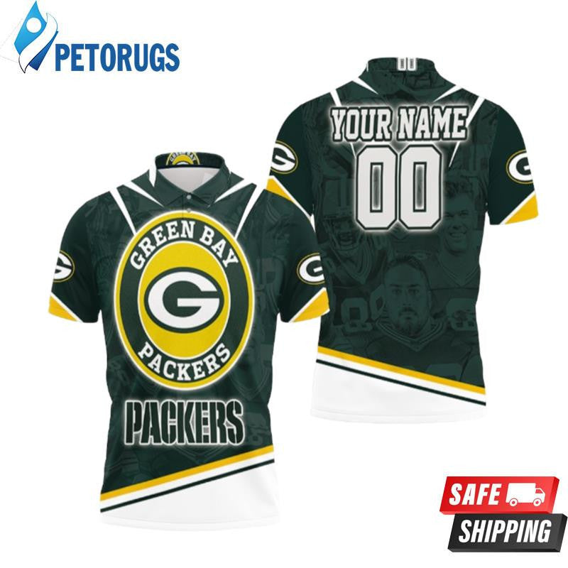 Green Bay Packers Legend Champion Custom Name & Number Printed Polo Shirt