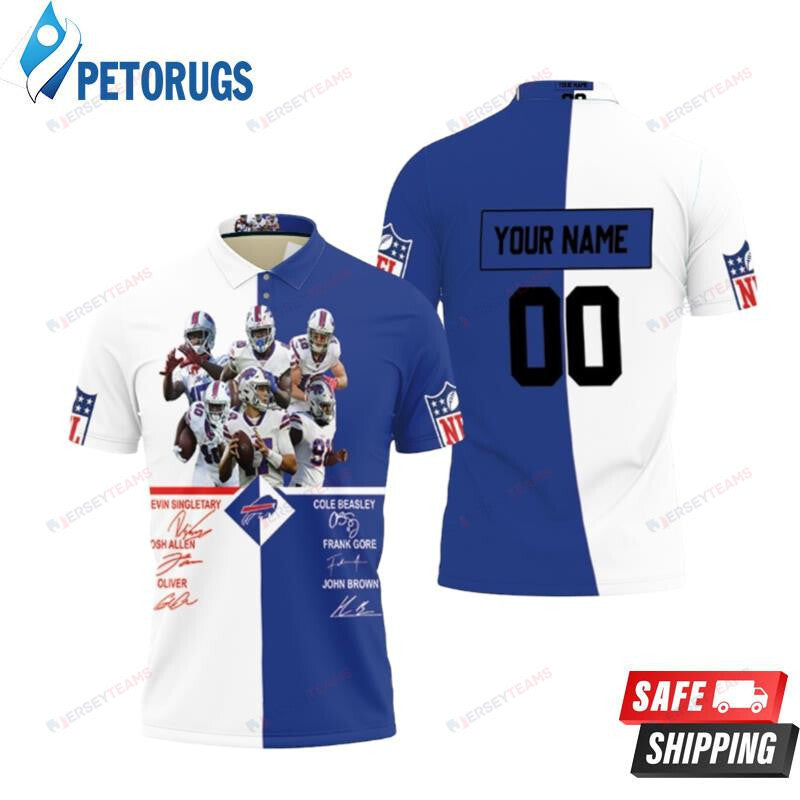 Buffalo Bills Key Players Signed Custom Name & Number Printed Polo Shirt
