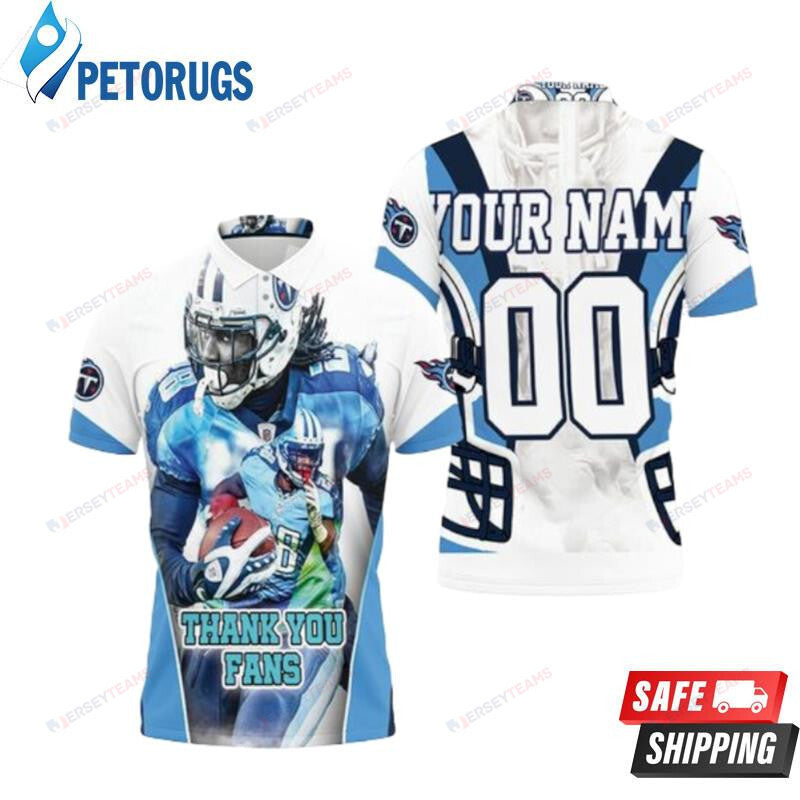 Chris Johnson 28 Tennessee Titans Afc South Division Super Bowl 2021 Custom Name & Number Printed Polo Shirt