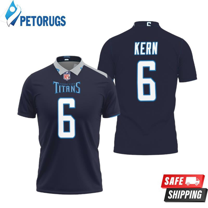 Brett Kern 6 Tennessee Titans Great Player American Football Team New Game Navy 2019 Printed Polo Shirt