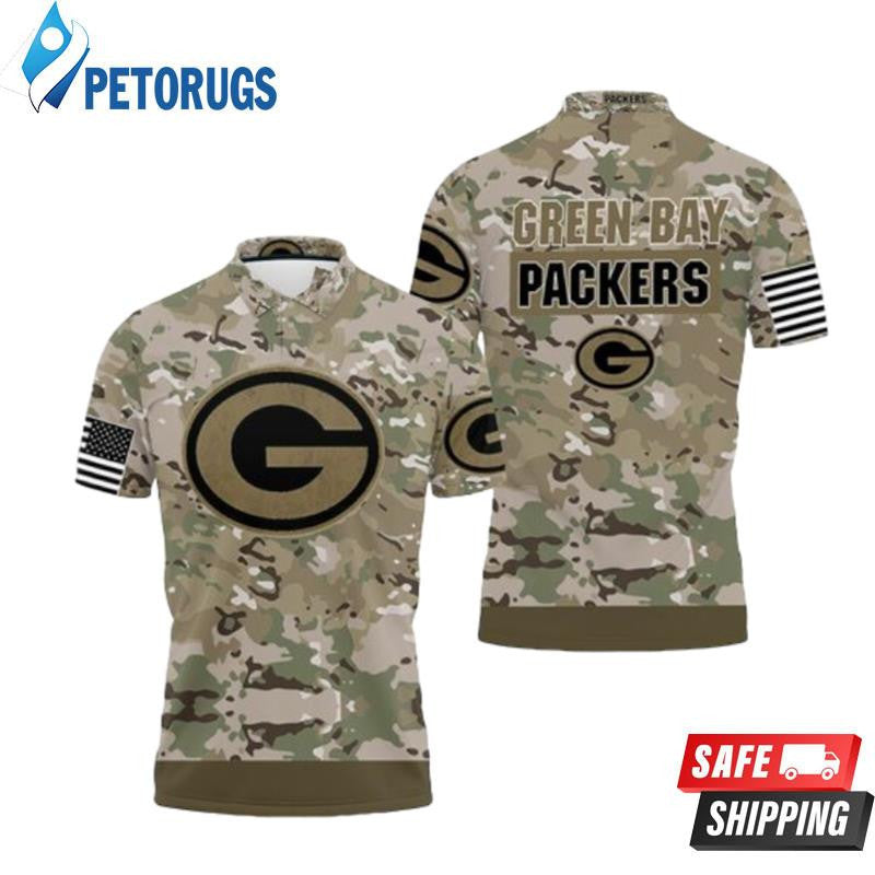 Green Bay Packers Camouflage Veteran Printed Polo Shirt