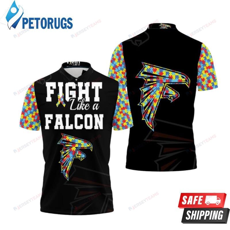 Fight Like A Atlanta Falcons Autism Support Printed Polo Shirt