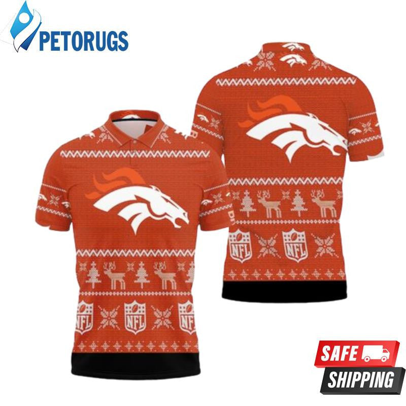 Denver Broncos Ugly Sweat Christmas Printed Polo Shirt