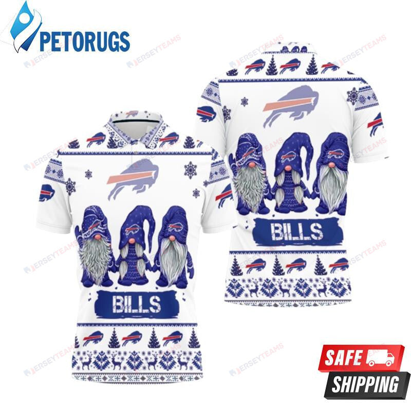 Christmas Gnomes Buffalo Bills Ugly Sweat Printed Polo Shirt