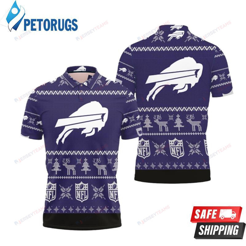 Buffalo Bills Ugly Christmas Sweat Ugly Printed Polo Shirt