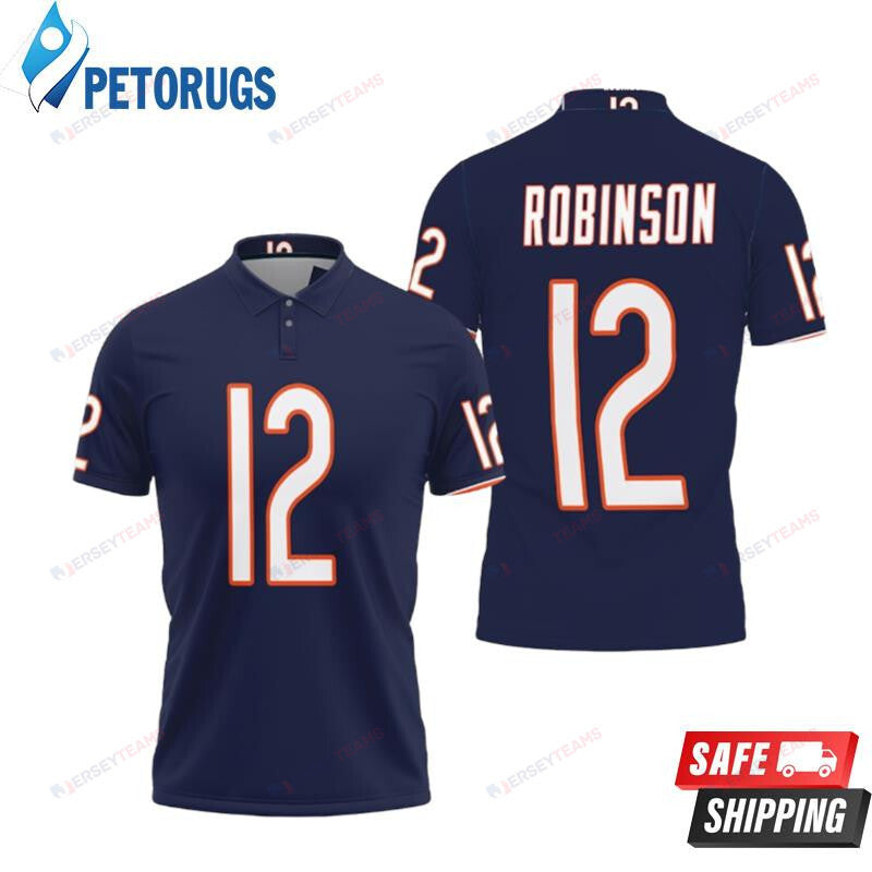Chicago Bears Allen Robinson #12 Great Player American Football Team Legacy Vintage Navy Printed Polo Shirt