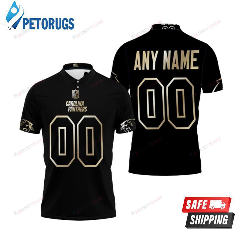 Carolina Panthers American Football Black Golden Edition Vapor Limited Style Printed Polo Shirt