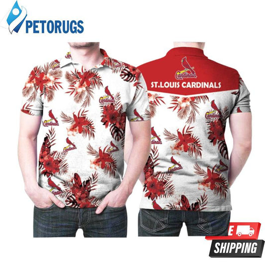 St. Louis Cardinals Baseball Logo Team Tropical Style Printed Polo Shirt