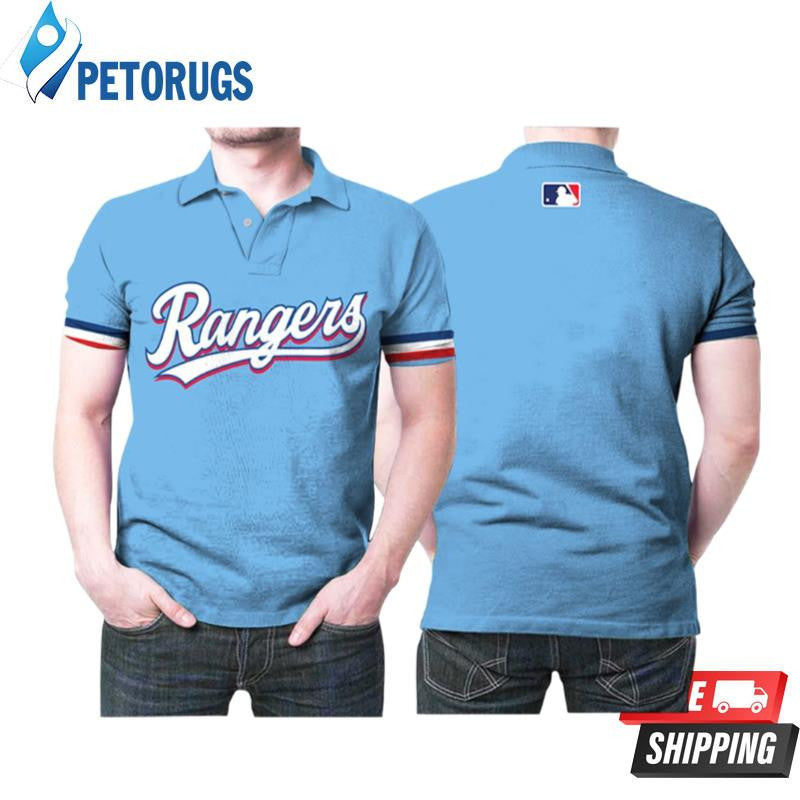 Texas Rangers 2020 Team Light Blue Inspired Style Printed Polo Shirt