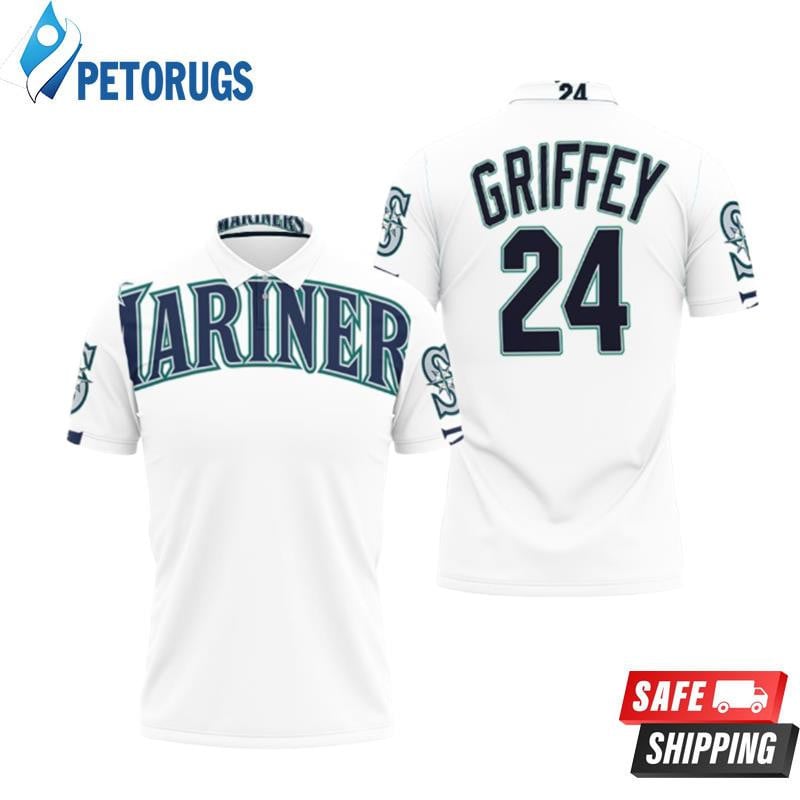 Seattle Mariners Ken Griffey Jr 24 2020 White Inspired Printed Polo Shirt