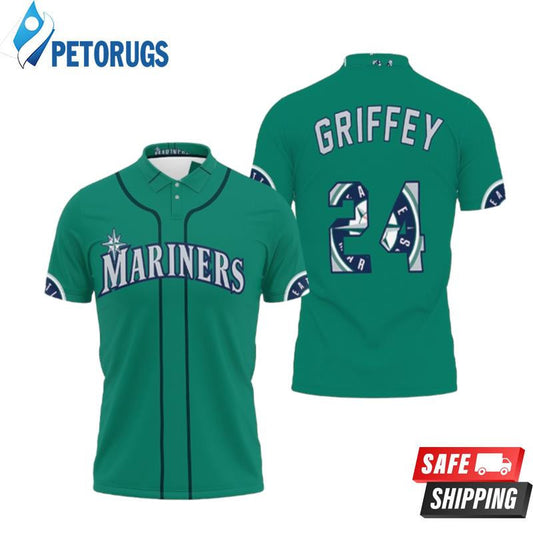Seattle Mariners Ken Griffey Jr 24 2020 Green Inspired Printed Polo Shirt
