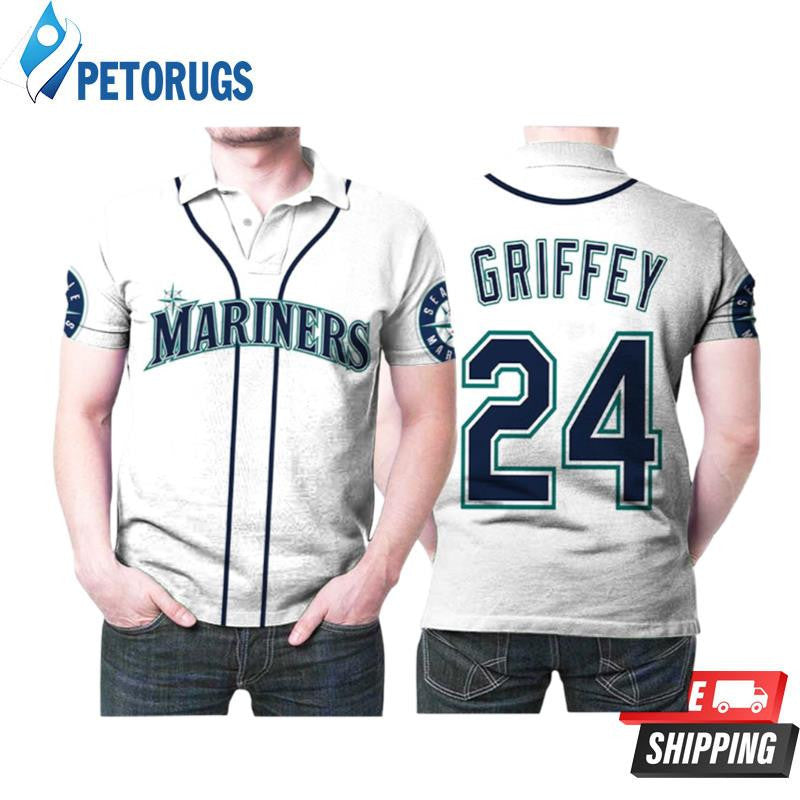 Seattle Mariners Ken Griffey Jr 24 Baseball Team Logo Style Printed Polo Shirt