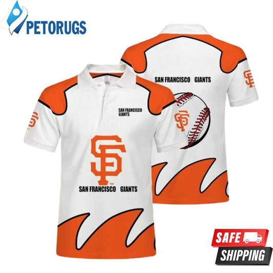 San Francisco Giants Orange And White Printed Polo Shirt