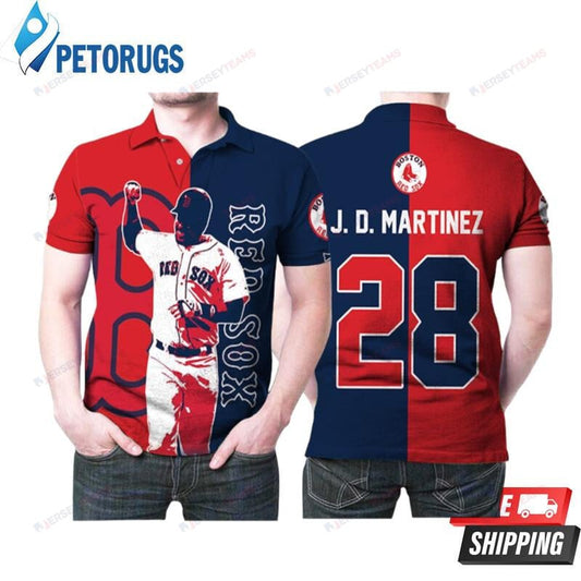 Boston Red Sox J D Martinez 28 Great Player Baseball Team Printed Polo Shirt