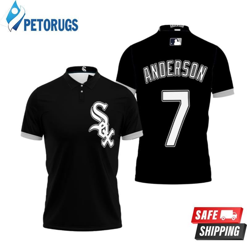 Chicago White Sox Tim Anderson 7 2020 Team Black Inspired Style Printed Polo Shirt
