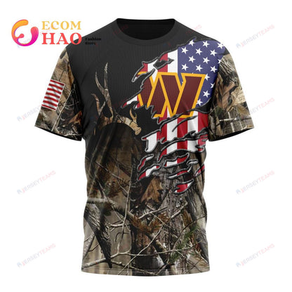 Washington Commanders Custom Name Number T-shirt - Camo