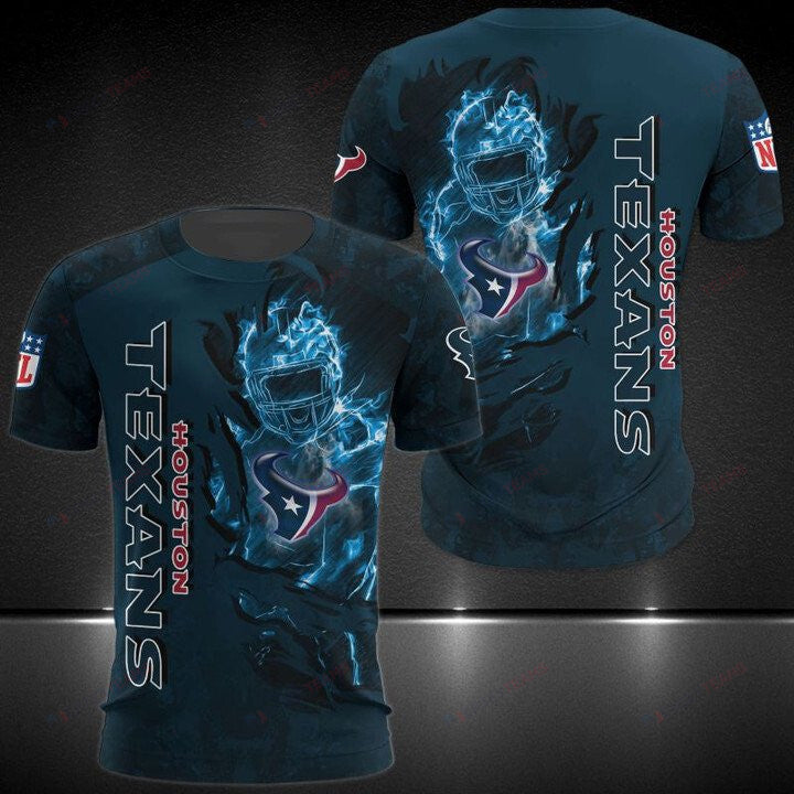 Houston Texans All Over Print T-Shirt - Blue Camo