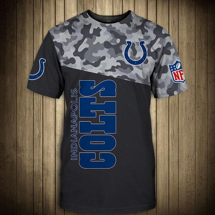Indianapolis Colts All Over Print T-Shirt - Black Camo